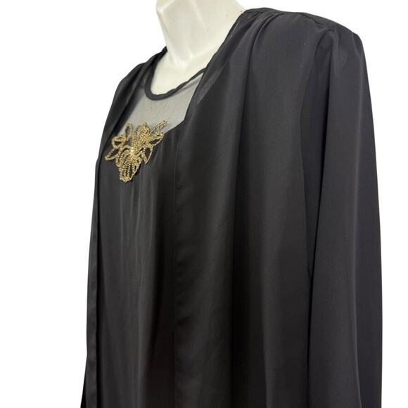 Sharade of California Vintage USA Black Jacket Style One Piece Dress Womens 18W - Picture 10 of 16